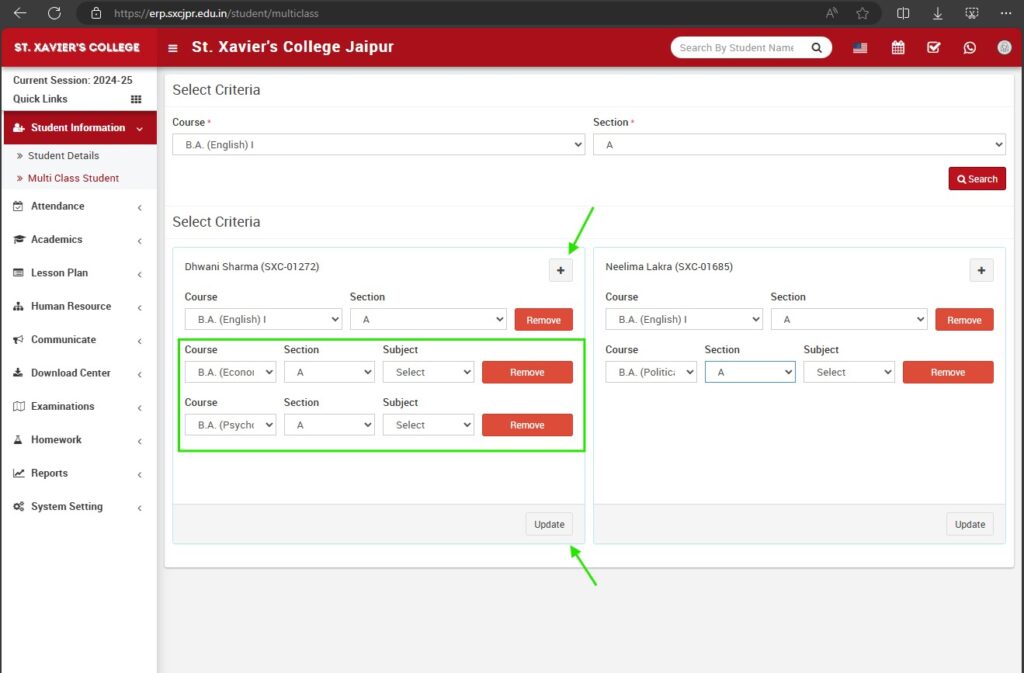 Multi Class Student Step 2 1 How to Add Students to Multiple Courses and Subjects